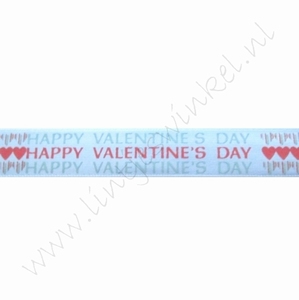 Satinband Herzen 16mm (Rolle 22 Meter) - Happy Valentine