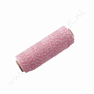 Bakers Twine / Baumwollkordel (Rolle 91 Meter) - Rosa Weiß