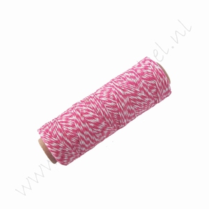 Bakers Twine / Baumwollkordel (Rolle 91 Meter) - Pink Weiß