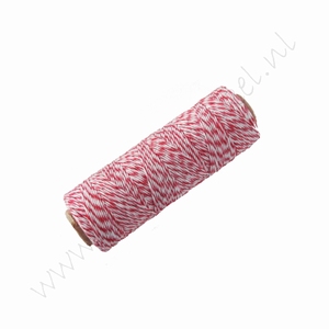 Bakers Twine / Baumwollkordel (Rolle 91 Meter) - Rosa Rot Weiß