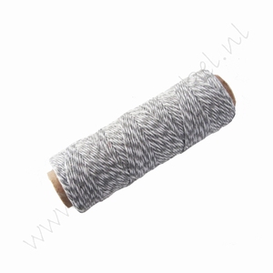 Bakers Twine / Baumwollkordel (Rolle 91 Meter) - Grau Weiß