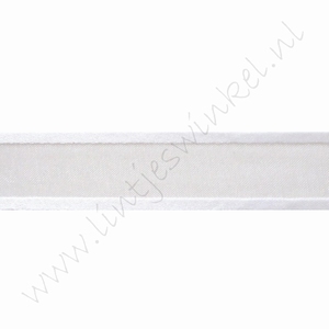 Organza Satinrand 22mm (Rolle 22 Meter) - Weiß