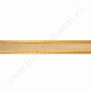 Organza Satinrand 10mm (Rolle 22 Meter) - Gold
