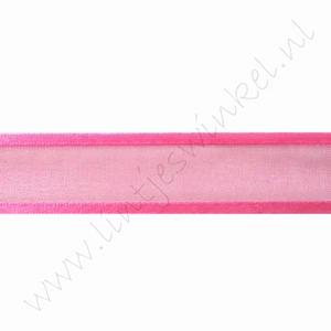 Organza Satinrand 22mm (Rolle 22 Meter) - Shocking Pink