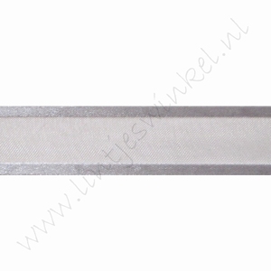 Organza Satinrand 22mm (Rolle 22 Meter) - Silber