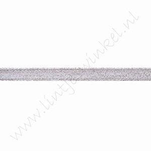 Glitzer Organza Band 6mm (Rolle 22 Meter) - Silber