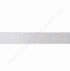 Glitzer Organza Band 16mm (Rolle 22 Meter) - Silber