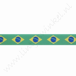 Satinband Flagge 12mm (Rolle 22 Meter) - Brasilien