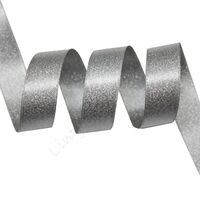 Metallic Satinband 22mm - Silber Grau Silber (012)