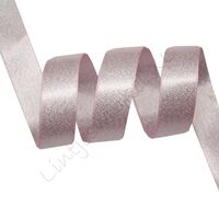 Metallic Satinband 10mm - Perlen Rosa Silber (123)