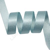 Metallic Satinband 10mm - Ozean Blau Silber (322)