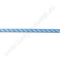 Band Streifen 3mm - Diagonal Aqua Weiß