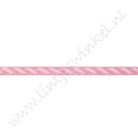 Band Streifen 3mm - Diagonal Rosa Weiß