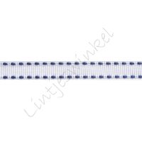 Ripsband Sattelstich 10mm - Weiß Marine