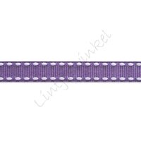 Ripsband Sattelstich 10mm - Lavendel (Grape) Weiß