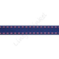 Ripsband Sattelstich 10mm - Dunkel Blau Pink