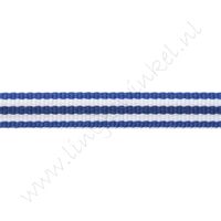 Band Streifen 10mm - Dunkel Blau Weiß
