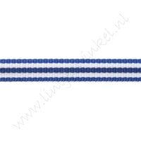 Band Streifen 10mm - Dunkel Blau Weiß