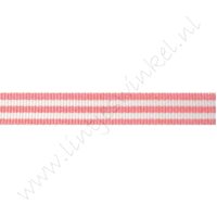 Band Streifen 10mm - Rosa Weiß