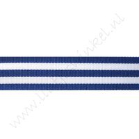 Band Streifen 22mm - Dunkel Blau Weiß