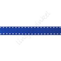 Ripsband Sattelstich 10mm - Dunkel Blau Weiß