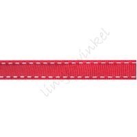 Ripsband Sattelstich 10mm - Rot Weiß