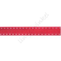 Ripsband Sattelstich 10mm - Rot Weiß