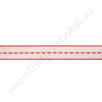 Ripsband Sattelstich 10mm - Weiß Pink
