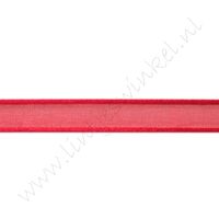 Organza Satinrand 10mm - Rot