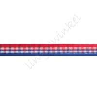 Karoband 10mm - Rot Weiß Blau