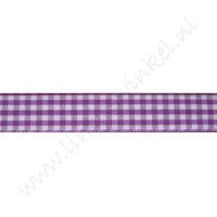 Geruit lint 20mm - Violet