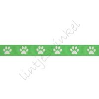 Glow in the dark Band 10mm - Ripsband Pfote Lime Grün