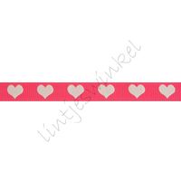 Glow in the dark Band 10mm - Ripsband Herz Shocking Pink