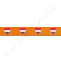Satinband Hollandia 10mm - Herz Flagge Holland Orange