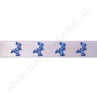 Satinband Hollandia 12mm - Delfts Blau Skater