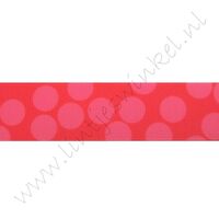 Ripsband Punkte Groß Mix 22mm - Rot Pink