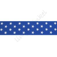 Ripsband Sterne 25mm - Klein Blau Weiß
