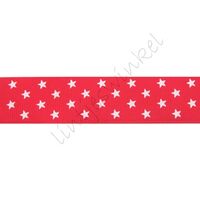 Ripsband Sterne 25mm - Klein Rot Weiß