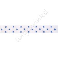 Ripsband Sterne 10mm - Klein Weiß Blau (3)