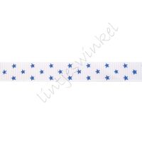 Ripsband Sterne 10mm - Klein Weiß Blau (3)