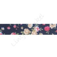 Ripsband Blumen 16mm - Marine Pink