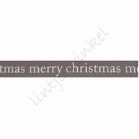 Ripsband Weihnachten 10mm - Merry Christmas Grau Weiß