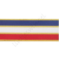 Webband Flagge 38mm - Rot Weiß Blau Gold (doppelseitig)