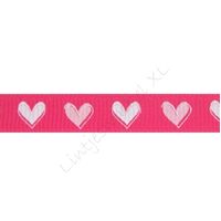 Ripsband Herzen 10mm - Pink Rosa