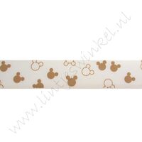 Satinband Cartoon 16mm - Mickey Creme Braun