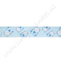 Baby Ripsband 16mm - Bär Blau
