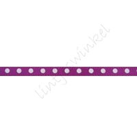 Satinband Punkte 3mm - Violett Weiß