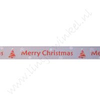 Ripsband Weihnachten 10mm - Merry Christmas Weihnachtsbaum Silber