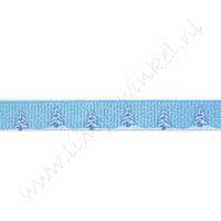 Ripsband Weihnachten 10mm - Schneebaum Hell Blau