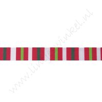 Satinband Weihnachten 10mm - Streifen Rot